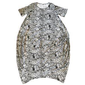 NEW ZOSYA YANISHEVSKA  Art to Wear Balloon Dress  Black Gray  SZ L